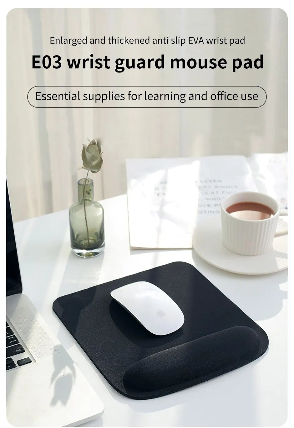 Colorful Large Wrist Mouse Pad – Thickened Non-Slip EVA Wrist Support