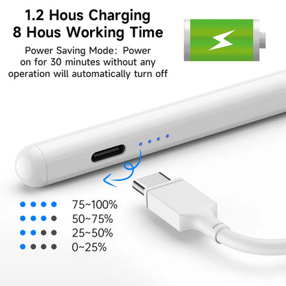 Stylus Pen for iPad – Palm Rejection & Power Display Compatible