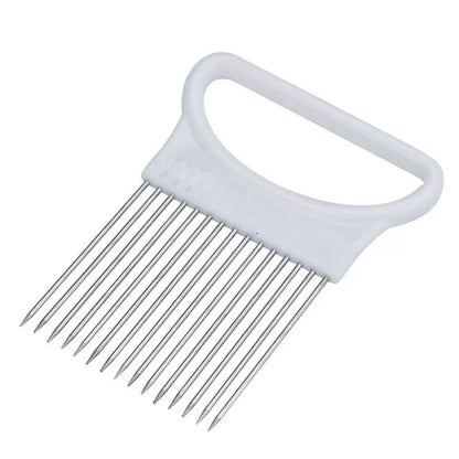 Stainless Steel Onion Slicer Holder – Safe & Easy Cutting Tool