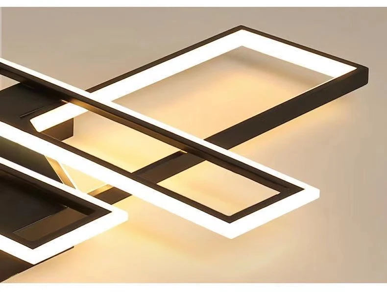 Modern Rectangle LED Ceiling Light – Creative Living Room Fixture