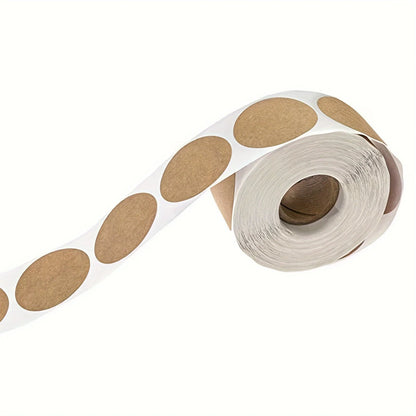 500pcs Kraft Round Self-Adhesive Label Stickers – 1 Roll