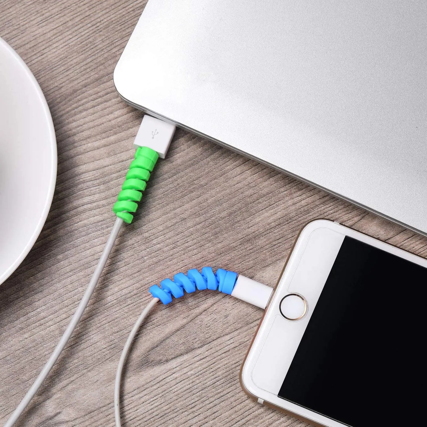 Charging Cable Protector – Cord Organizer, Holder & Winder Clip Set