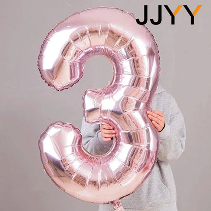 32" Foil Number Balloons 0–9 – Birthday & Party Decorations