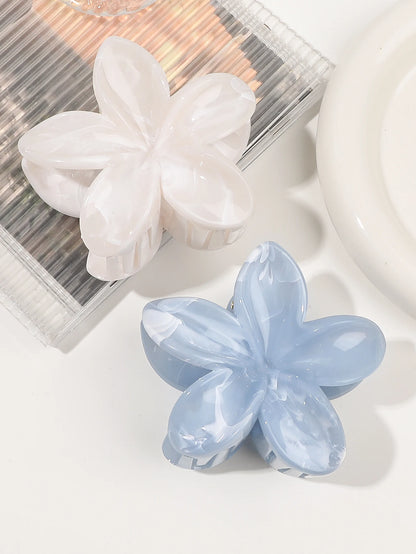2 Pcs Marble Flower Hair Claw Clips – Cute Beach Hair Accessories