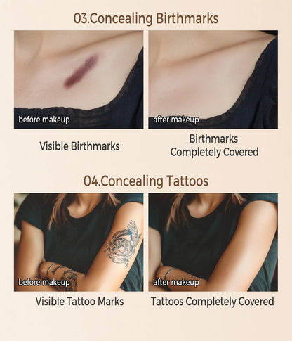 Waterproof Full Coverage Concealer for Scars, Tattoos & Blemishes
