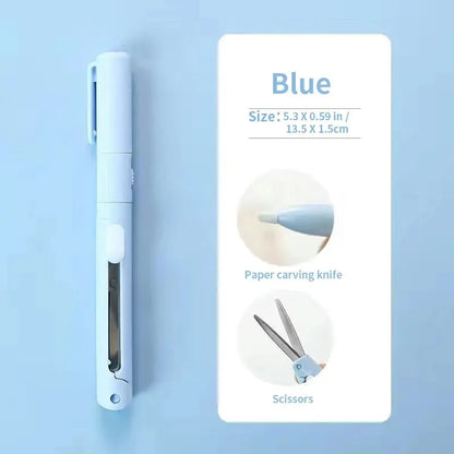 Mini 2-in-1 Portable Scissors & Paper Cutter Knife for Crafting
