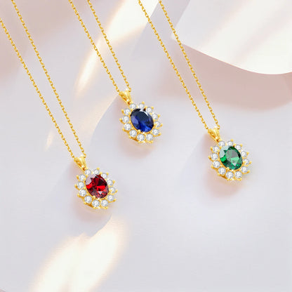 Au750 18K Gold Emerald Necklace – Oval 8x10mm Stone with Certificate