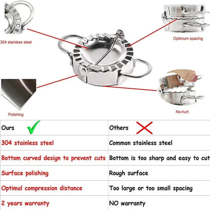 Stainless Steel Dumpling Maker Press for Ravioli, Pie, and Pastry