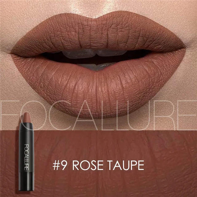 Focallure Waterproof Matte Lipstick – 19 Colors, Soft Texture