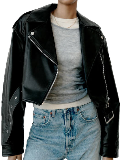 Fitaylor Faux PU Leather Jacket for Women