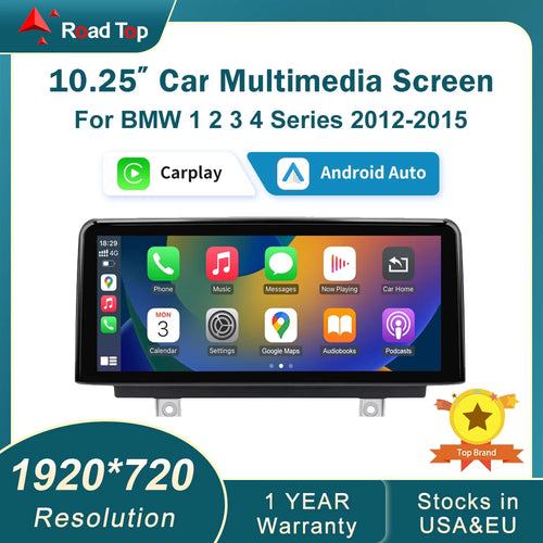 شاشة CarPlay لاسلكية مقاس 10.25 بوصة/12.3 بوصة لسيارات BMW الفئة الأولى إلى الرابعة (F20-F33)