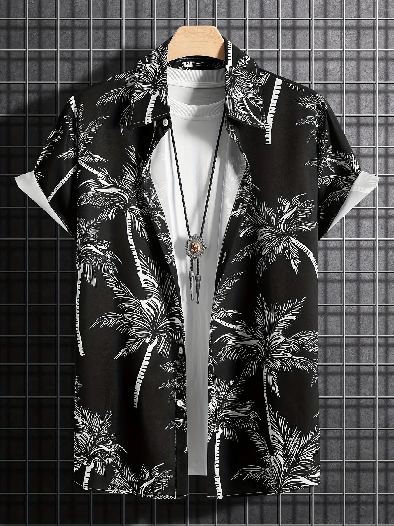 Men’s Palm Tree Shirt – Casual Hawaiian Short Sleeve Top