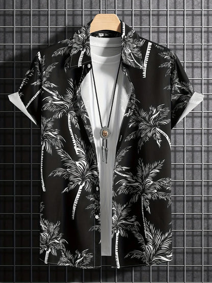 Men’s Palm Tree Shirt – Casual Hawaiian Short Sleeve Top