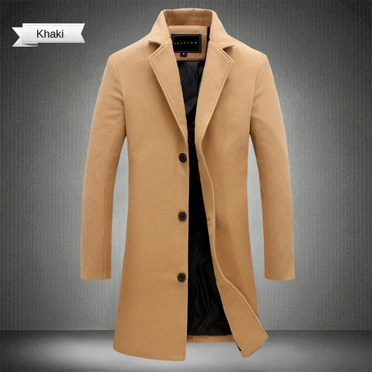 Cartmela 2024 Wool-Blend Long Coat for Men