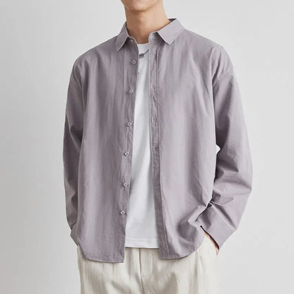 Men’s Linen Cotton Shirt – Long Sleeve Casual Spring/Summer Wear