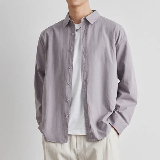 Men’s Linen Cotton Shirt – Long Sleeve Casual Spring/Summer Wear