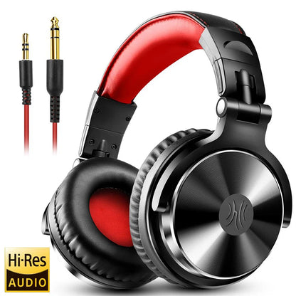 Professional Wired DJ Headphones – Over Ear with Mic & Hi-Res Audio