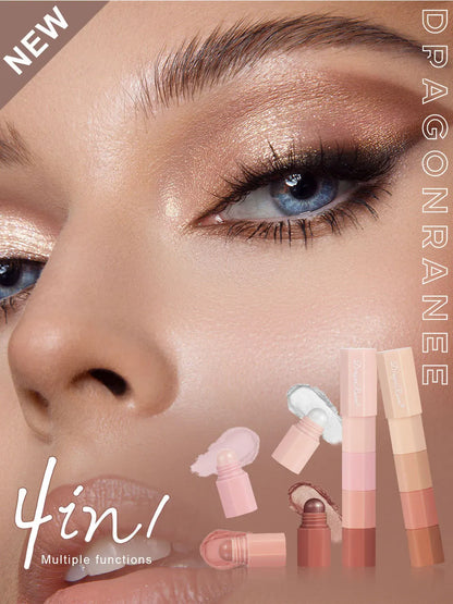 4-Color Lazy Eyeshadow Pencil Set – Waterproof & Shimmer Finish