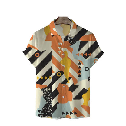 Men’s Floral Hawaiian Shirt – Summer Lapel Short Sleeve Casual Top