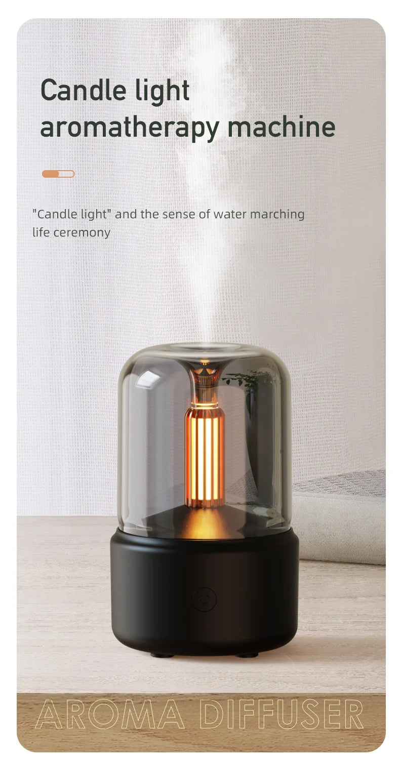 Mini USB Aroma Diffuser – LED Night Light & Desktop Humidifier