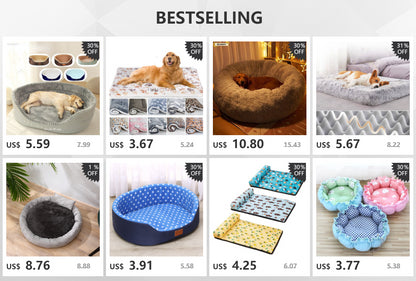 Dog Bed Mat & Sofa Kennel - Soft, Breathable Cushion