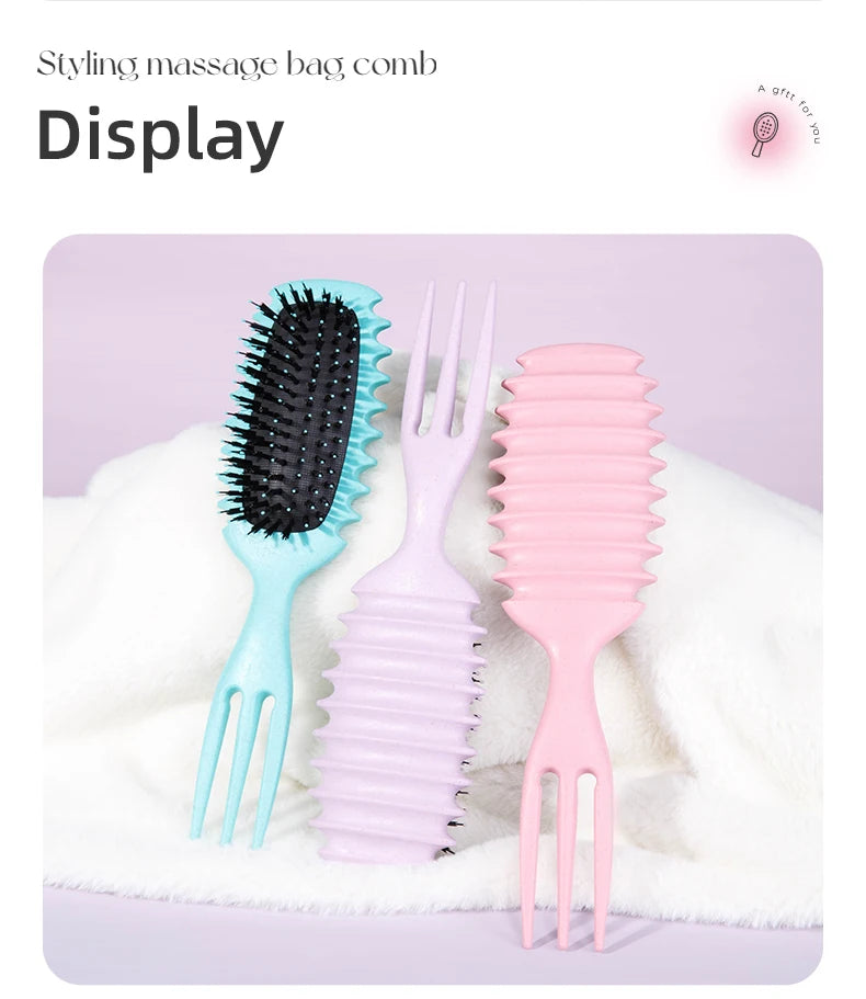 Curly Hair Styling Brush – Nylon Detangling & Volumizing Comb
