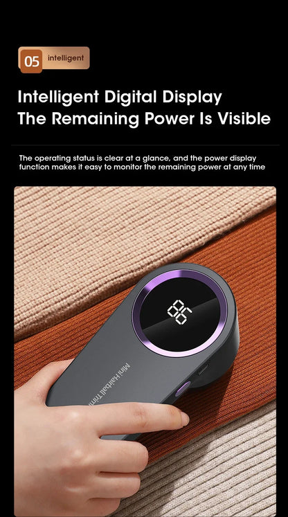 Electric Lint Remover with LED Display – USB Rechargeable Fabric Shaver