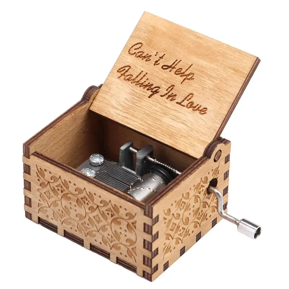 Wooden Hand Crank Music Box