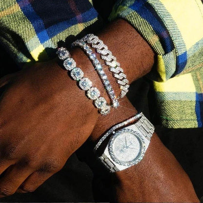 Hip Hop Iced Out Cuban Link Chain Necklace – Gold & Silver Men’s Gift