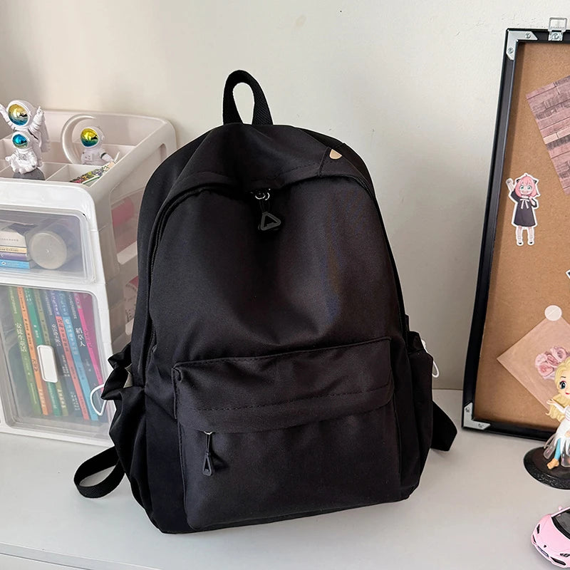 Women’s Waterproof Nylon Backpack – Simple School & Travel Bag
