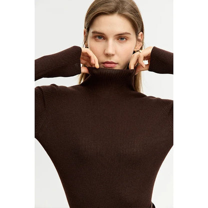 Women’s Slim Fit Turtleneck Sweater – Warm High Elastic Pullover