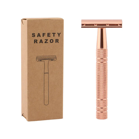 Men’s Manual Shaving Razor with Holder & 5 Double-Edge Blades