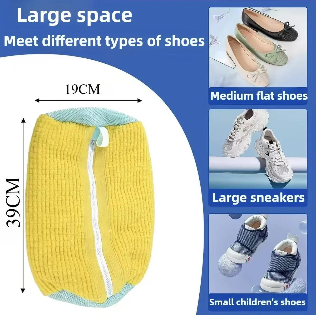 Shoe Washing Bag – Padded Mesh Laundry Protector for Machine Wash