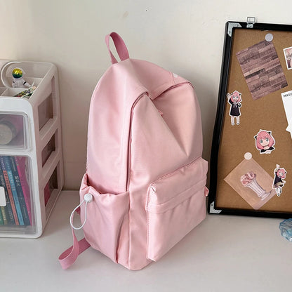 Women’s Waterproof Nylon Backpack – Simple School & Travel Bag