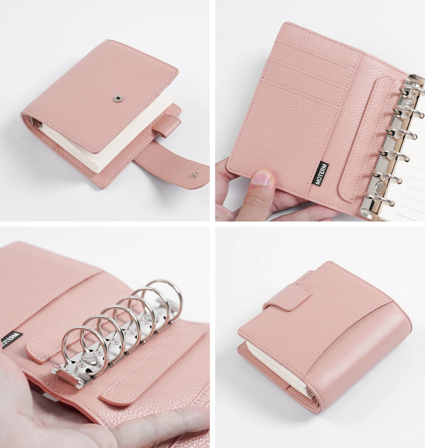 Elite Pocket A7 Rings Planner Cover – Pebbled Grain Leather, 25mm Rings