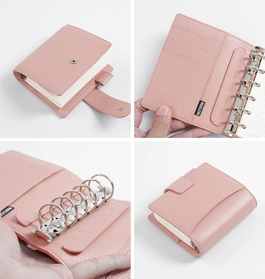 Elite Pocket A7 Rings Planner Cover – Pebbled Grain Leather, 25mm Rings