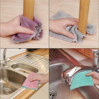 10pcs Microfiber Dish Cloths – Double-Sided Cleaning Rags for Kitchen