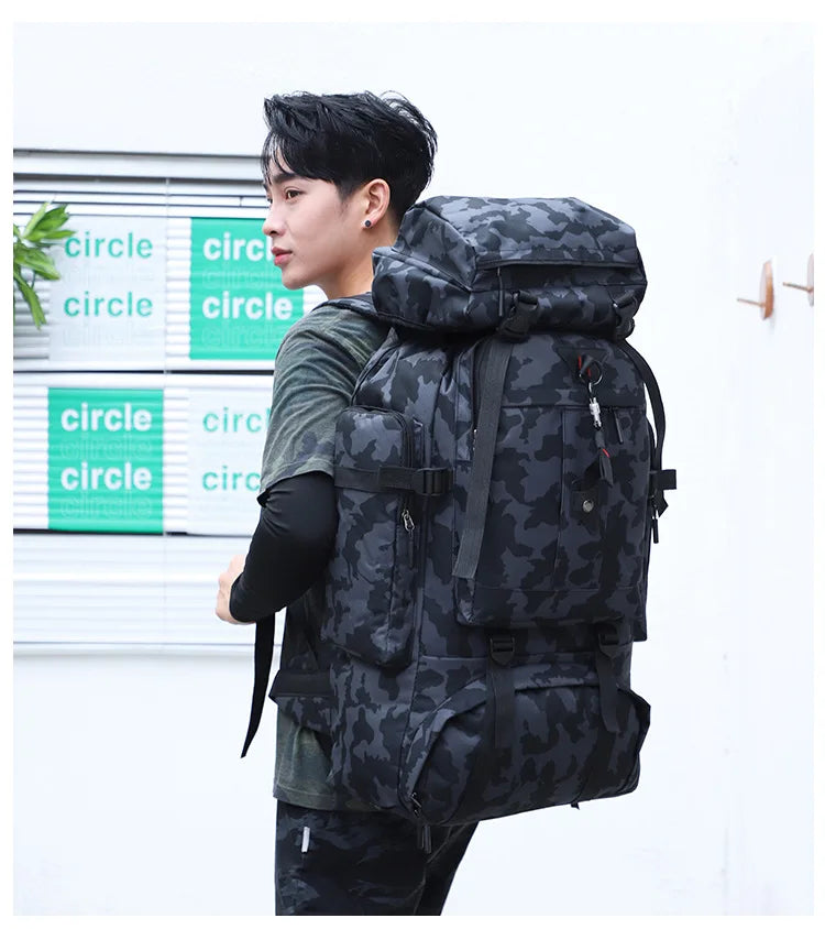 80L Large Capacity Waterproof Camouflage Outdoor Backpack
