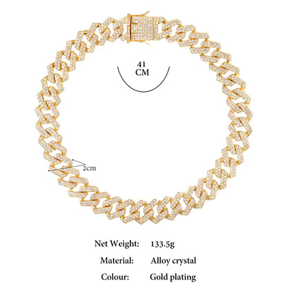 Hip Hop Iced Out Cuban Link Chain Necklace – Gold & Silver Men’s Gift