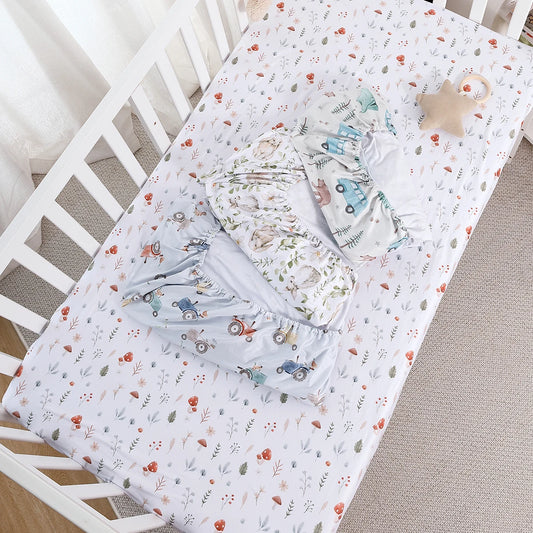 Happy Flute Cartoon Baby Bed Sheet – Soft, Breathable 70×130cm