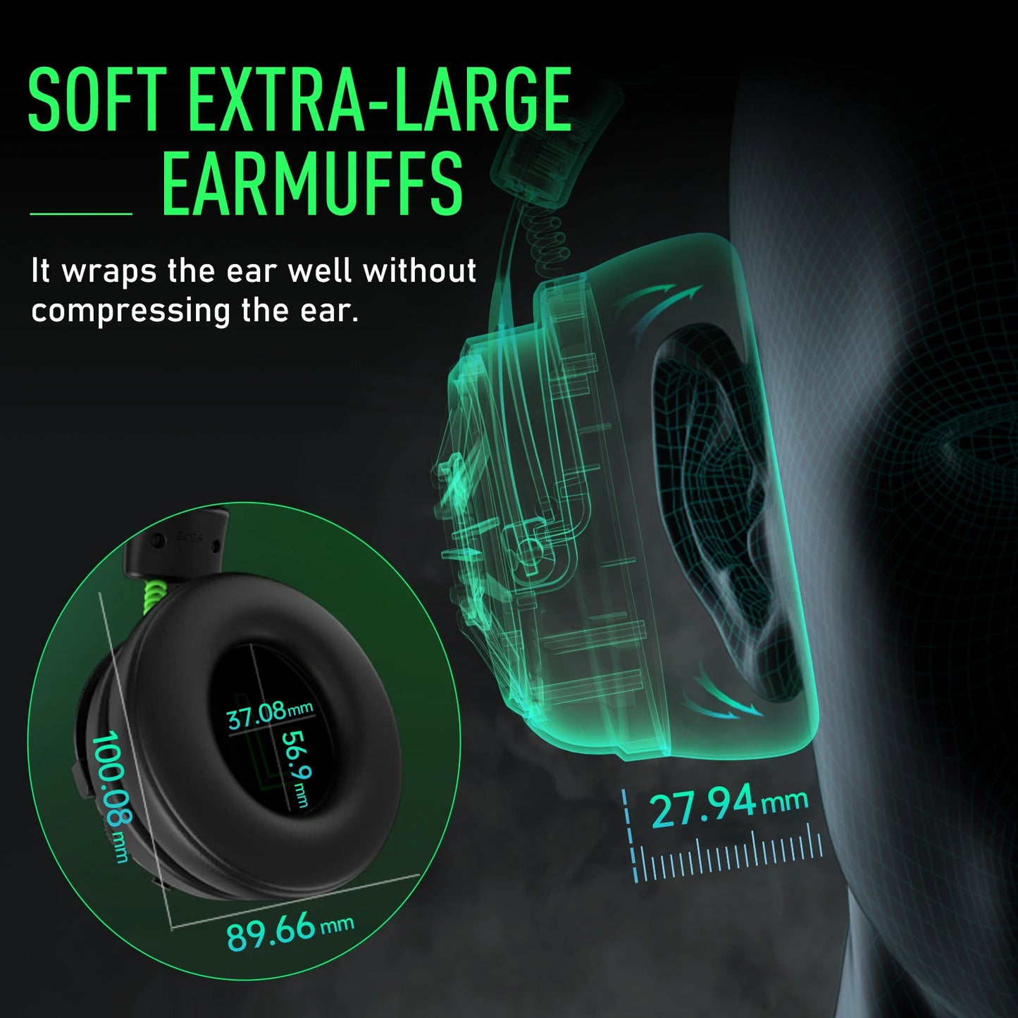 Cartmela E5000 Pro Gaming Headset – 7.1 Surround Sound, ENC Mic
