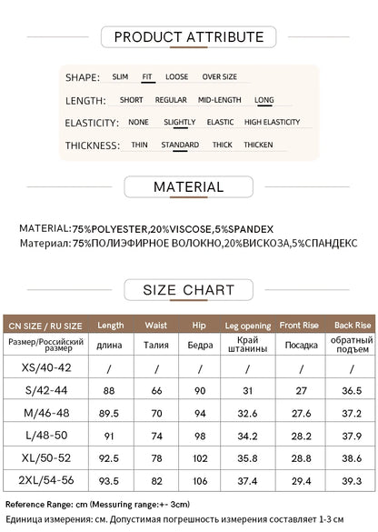 Women’s Straight Casual Pants – Summer Elastic Waist Office Wear