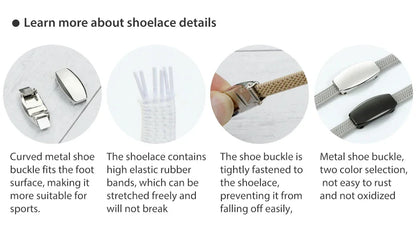 No-Tie Elastic Shoelaces with Metal Lock | Quick Fit for All Shoes