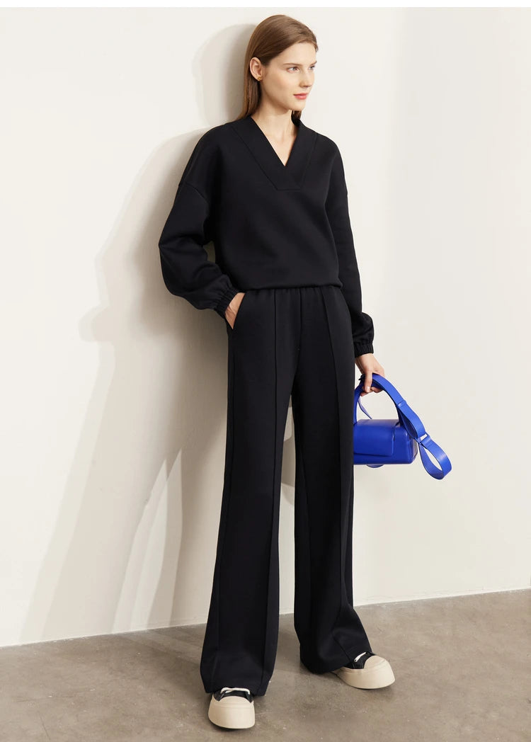 Women’s Loose Sweatshirt & Straight Leg Pants – Spring Casual Set