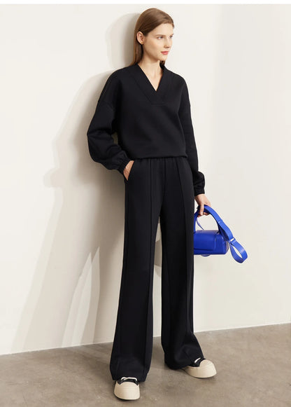 Women’s Loose Sweatshirt & Straight Leg Pants – Spring Casual Set