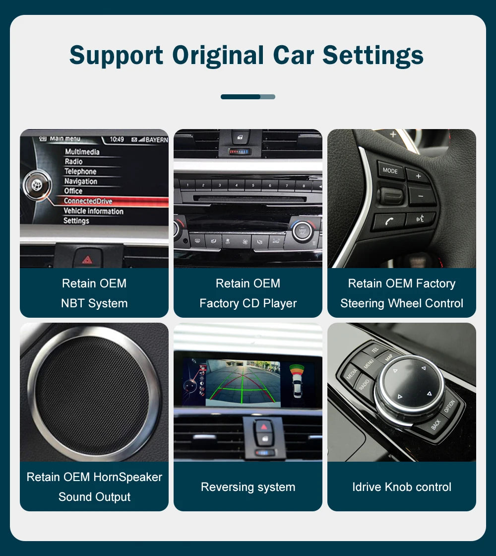 شاشة CarPlay لاسلكية مقاس 10.25 بوصة/12.3 بوصة لسيارات BMW الفئة الأولى إلى الرابعة (F20-F33)