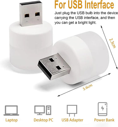 Mini USB LED Night Light – Warm White Book Reading Lamp 1/10pcs