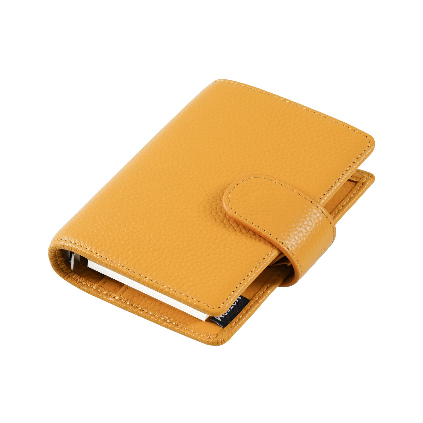 A8 / M5 Mini Rings Planner – Pebbled Grain Cowhide Leather Organizer