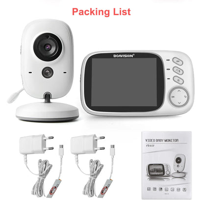 Wireless Video Baby Monitor – 3.2" LCD, Night Vision, 2-Way Talk