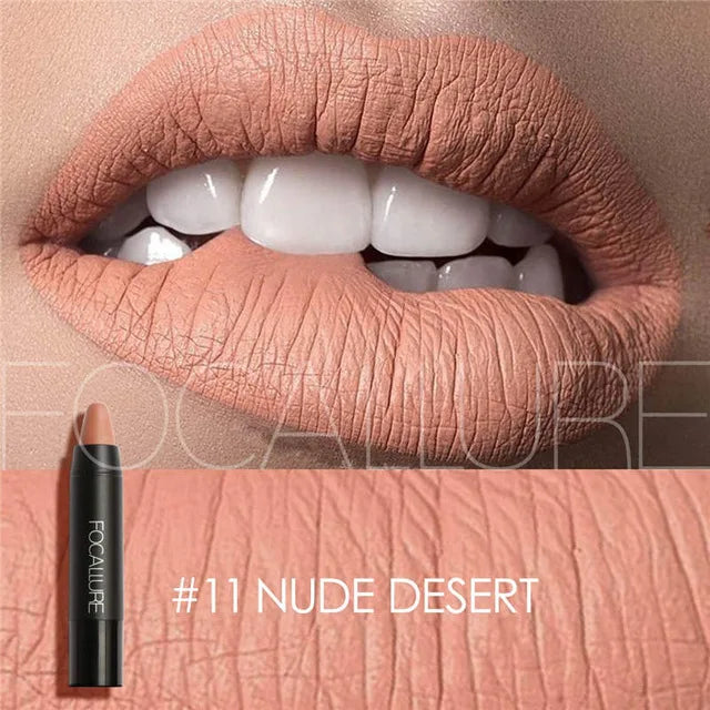 Focallure Waterproof Matte Lipstick – 19 Colors, Soft Texture